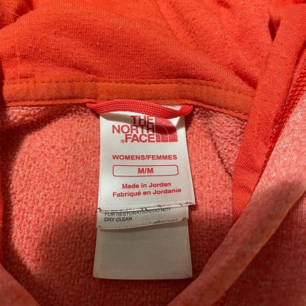 The North Face Womens Heathered Coral Pullover Hoodie Sweatshirt Size M Logo - Picture 5 of 5